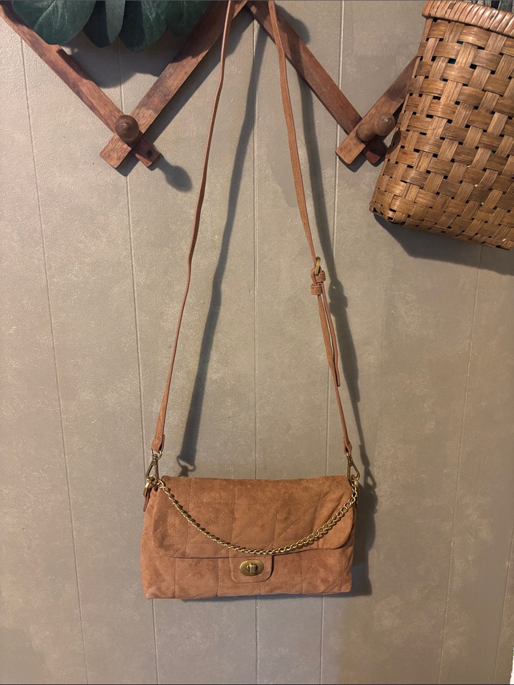 A new day suede purse